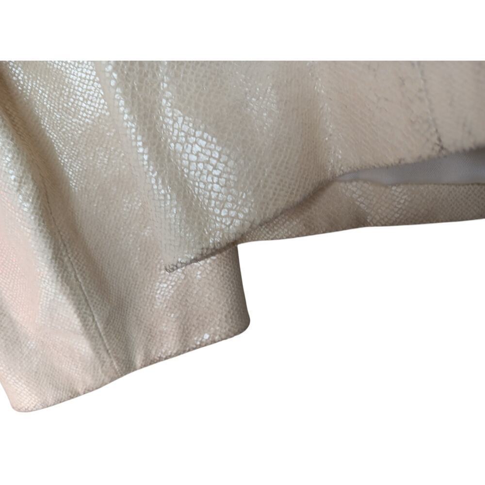Tesori Womens Jacket Sz L Beige Cream Textured Leather Zip Front Pockets Lined - Picture 15 of 16